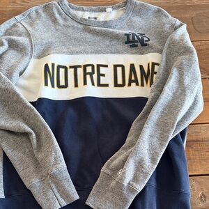 Notre Dame Men's Crewneck Sweater in Gray and Navy